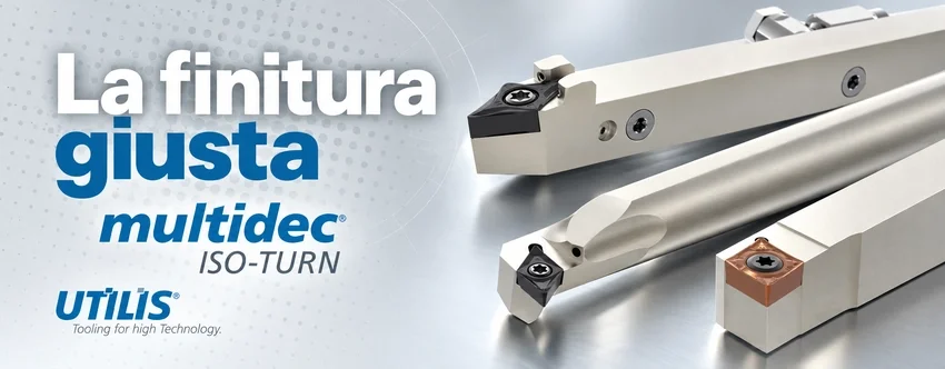 Utensili UTILIS multidec ISO-TURN per tornitura, con scritta La finitura giusta